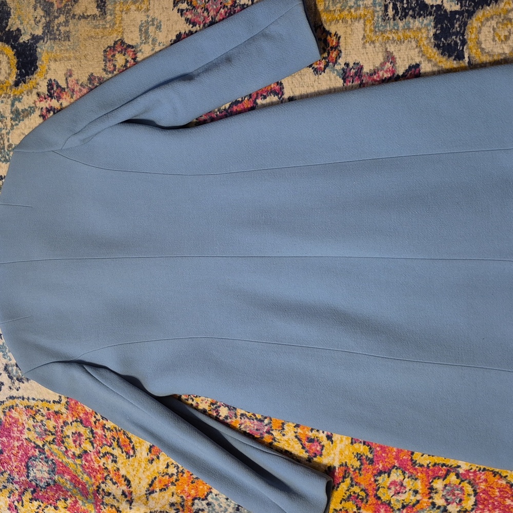 Vintage J Crew Single Breast Light Blue Button Front Full Length Coat - Picture 2 of 6